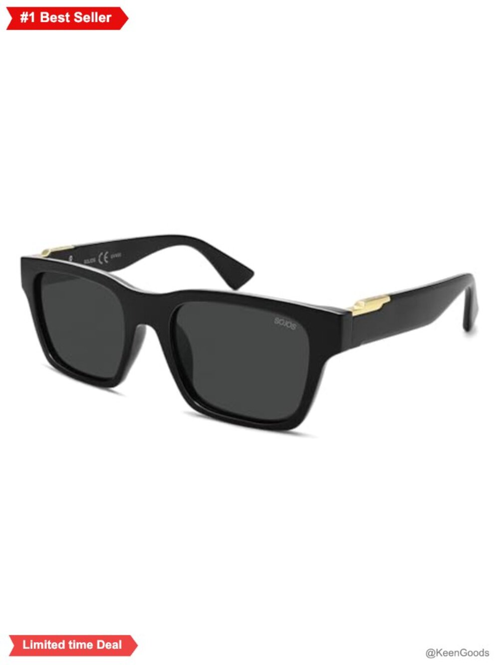 Polarized Square Sunglasses UV400 Retro Unisex Full Frame Medium